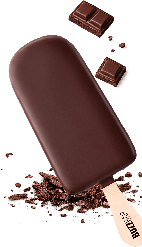 BuzzBar bourbon chocolate bar with chocolate shavings